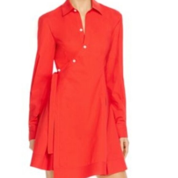 Derek Lam 10 Crosby Petra Wrap Shirt Dress – Red – S – NWT - Picture 4 of 5